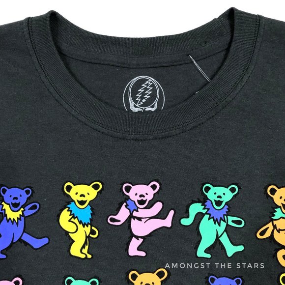 Grateful Dead Dancing Bears Grey Crewneck T-Shirt - Picture 4 of 7